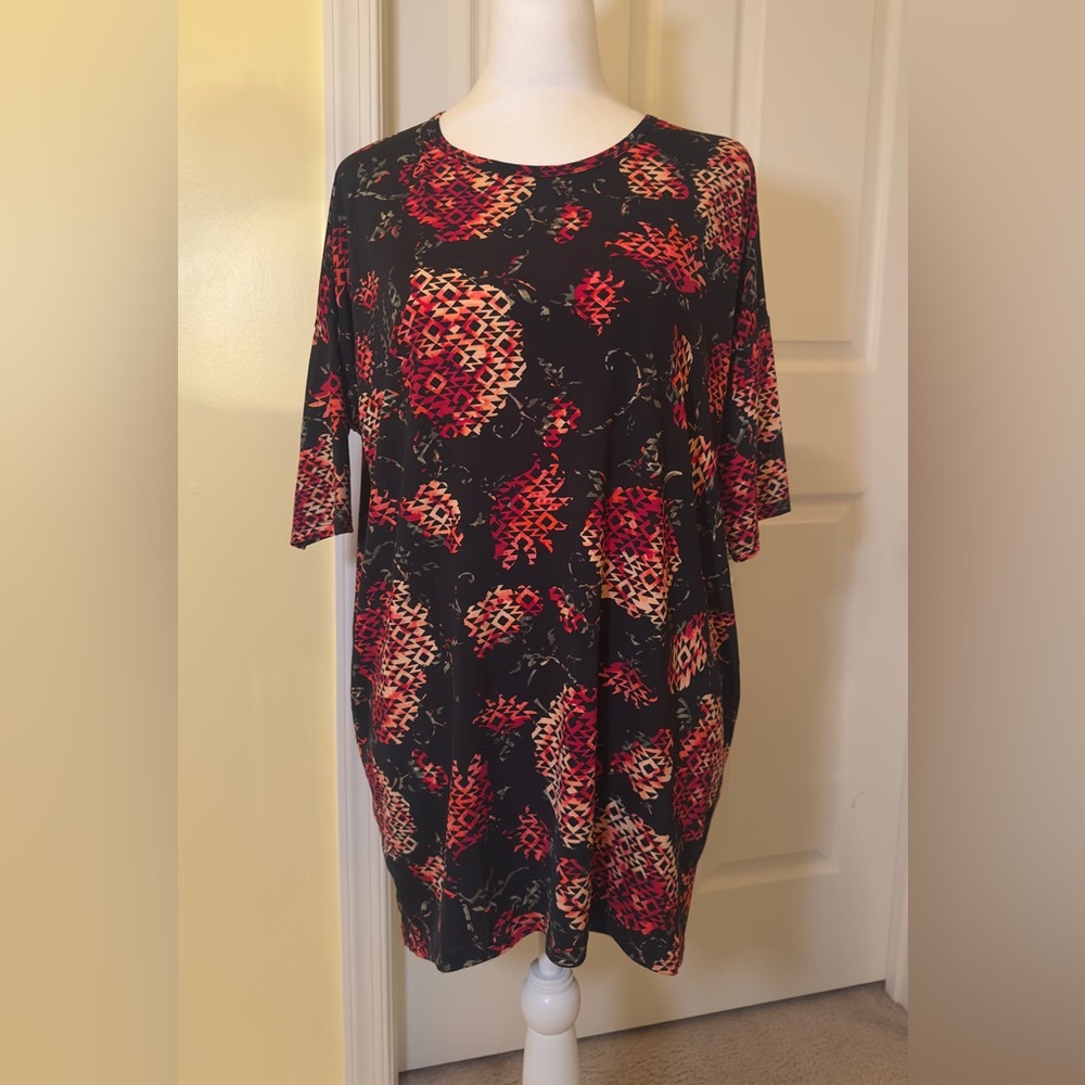 LULAROE NWT Black and Red Floral Midi Dress